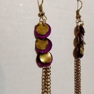 Gold dangle chain earrings